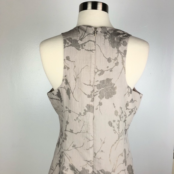 T TAHARI Annalise Fit and Flare dress taupe floral - Picture 8 of 8